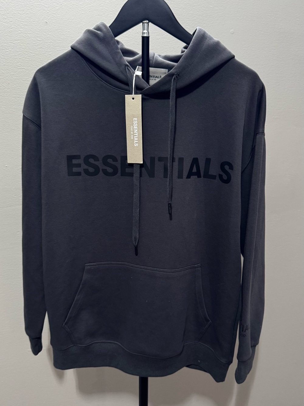 ESSENTIALS Men’s Charcoal Hoodie - ESSENTIALS Branding